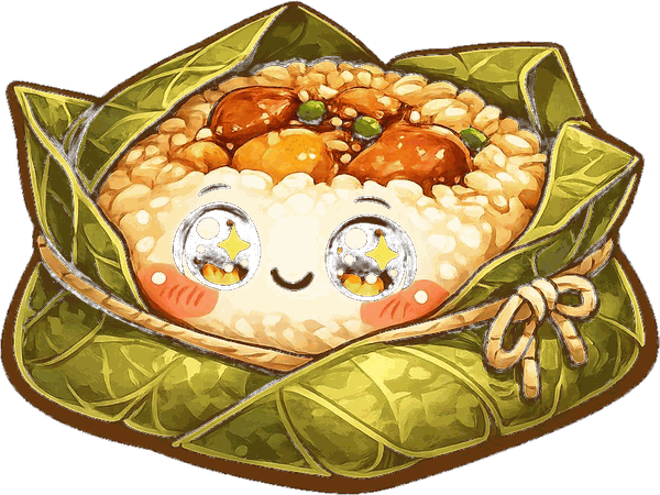 A sticky rice parcel in lotus leaf