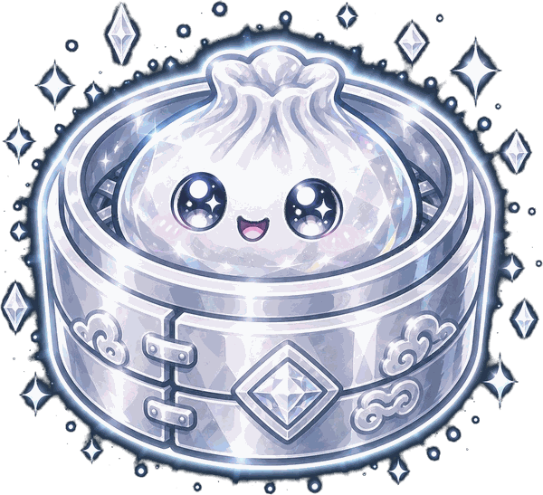 Glowing crystalline platinum dumpling